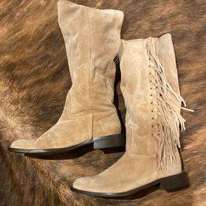 COACH Arianna Suede Fringe Boots Sz 9
